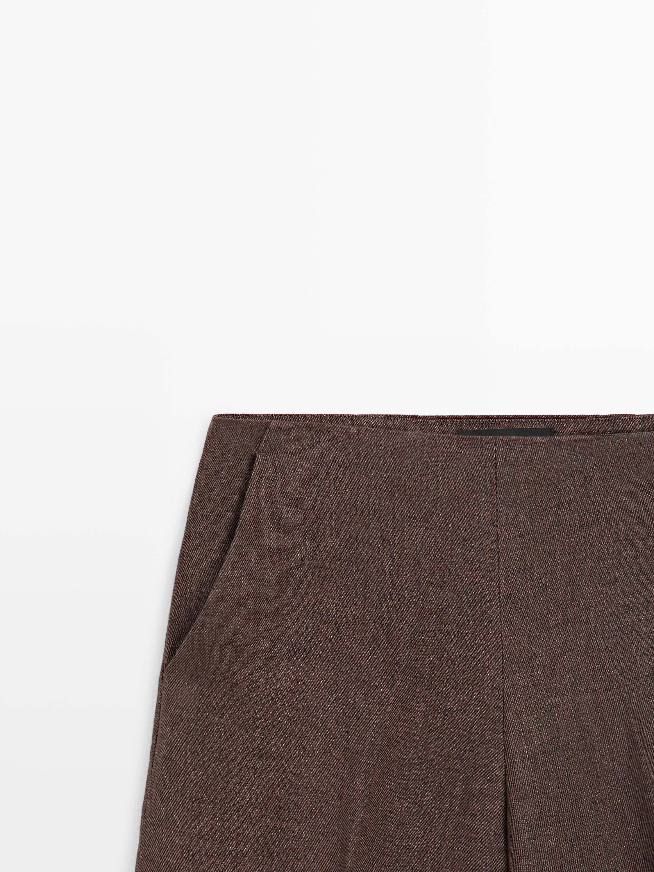 Flowing linen suit trousers